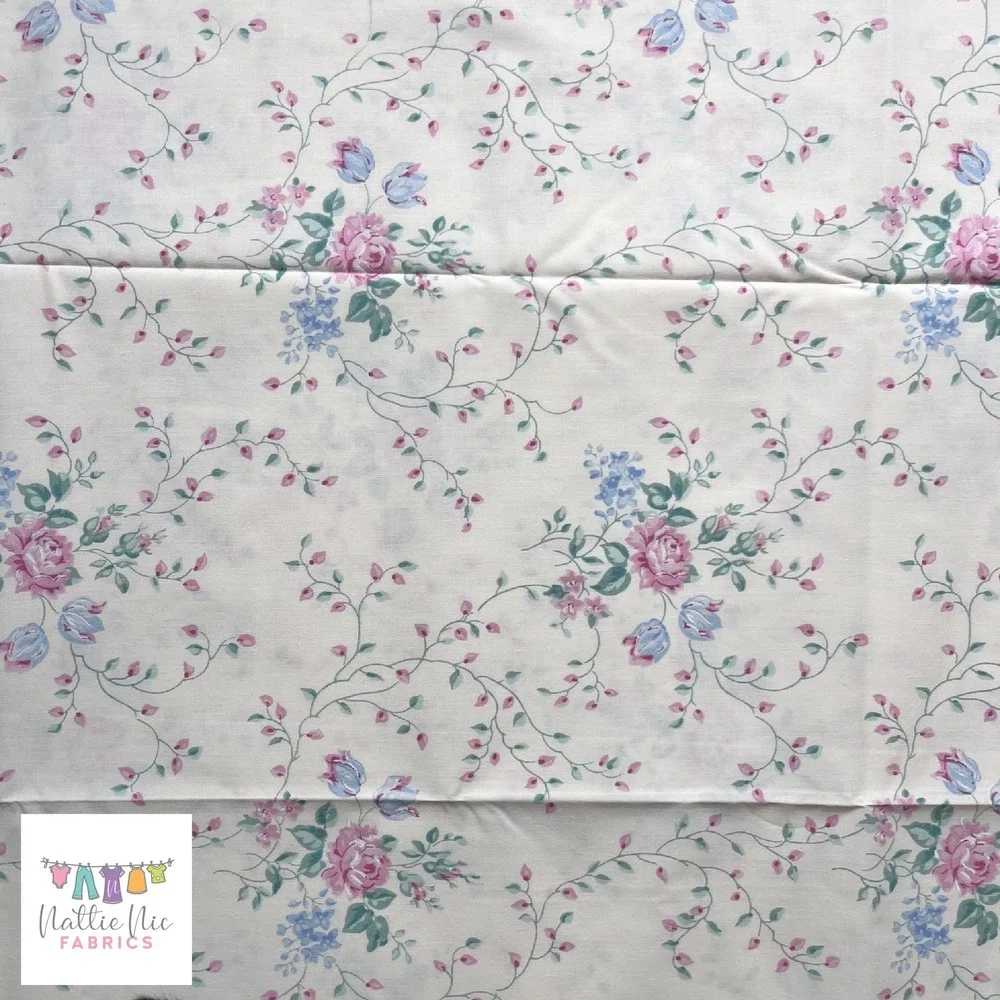 Vintage Full‎ (double) Sheet Set, JcPenneys, Brand New cream with pink floral